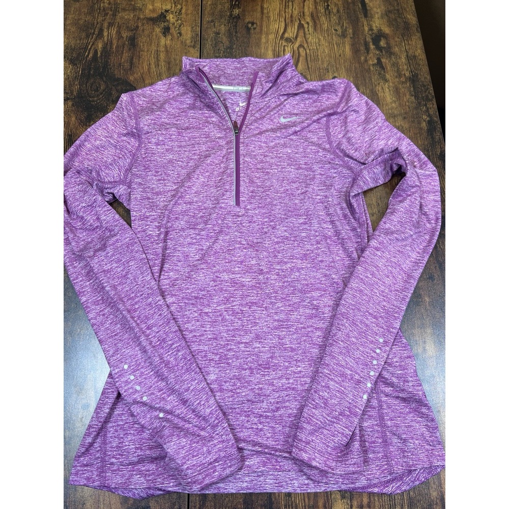 Nike Dri-FIT Women's‎ Purple 1/4 Zip Running Pullover Thumbholes Size XS